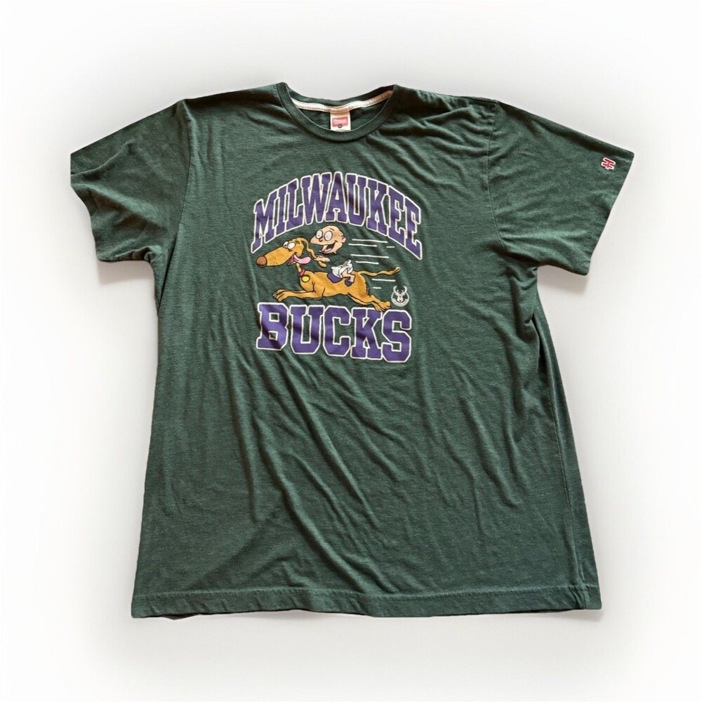 Homage Milwaukee Bucks Green Graphic T-Shirt XXL NBA Basketball